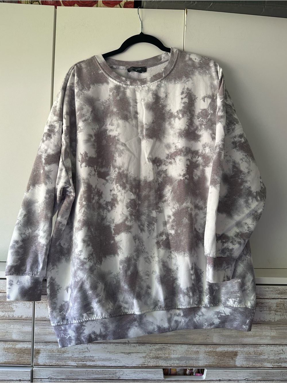🩶 Primark Gray & White Tie Dye Sweatshirt Pullover UK 18 / US 14-16 XL